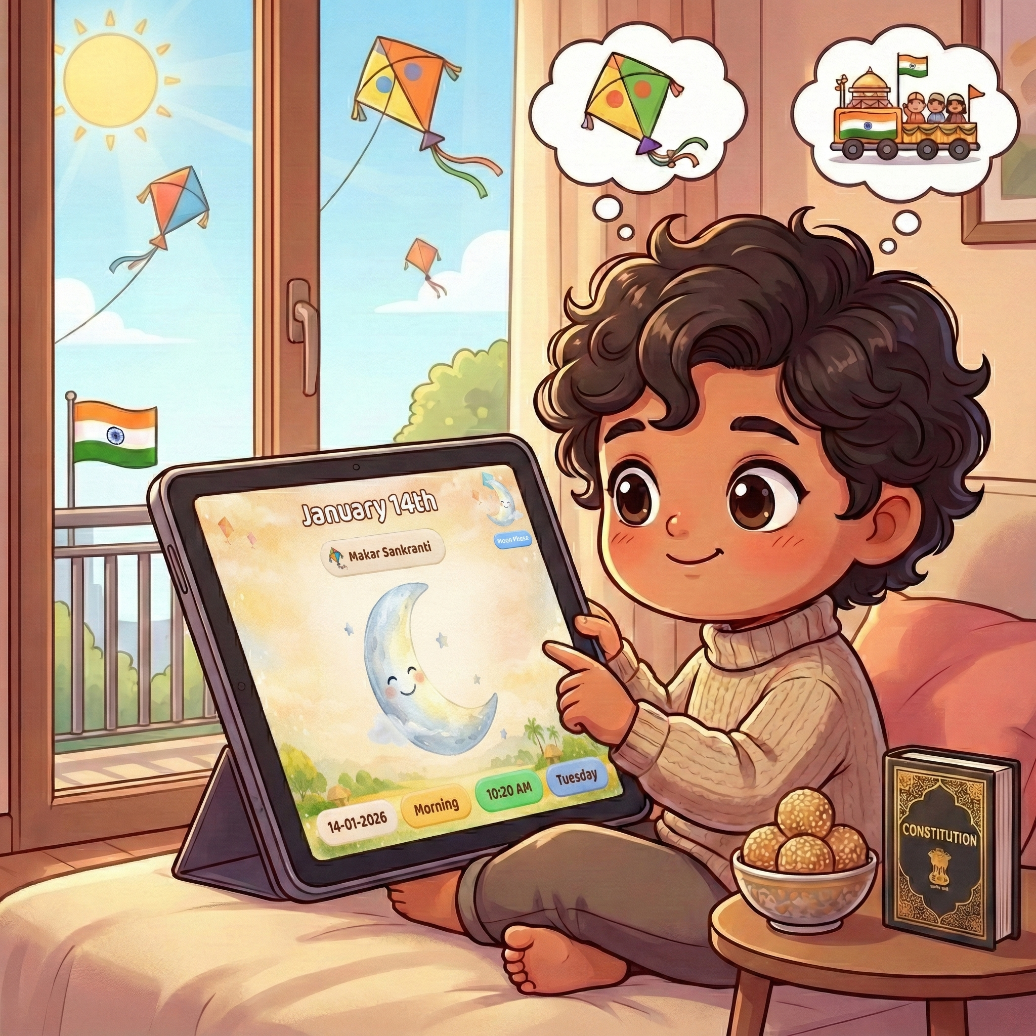 Child enjoying NamasteABC stories