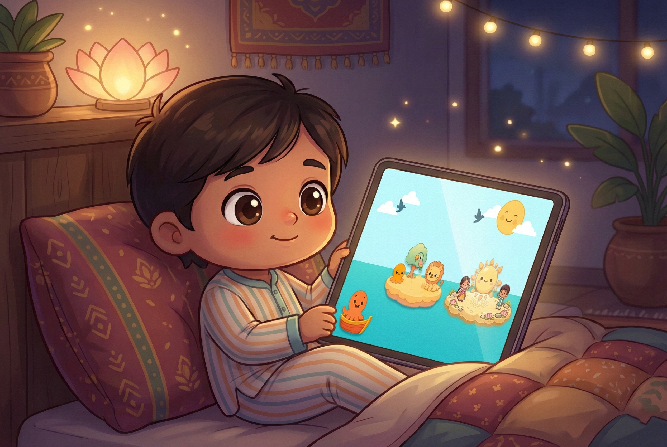 Parents and children connecting through stories